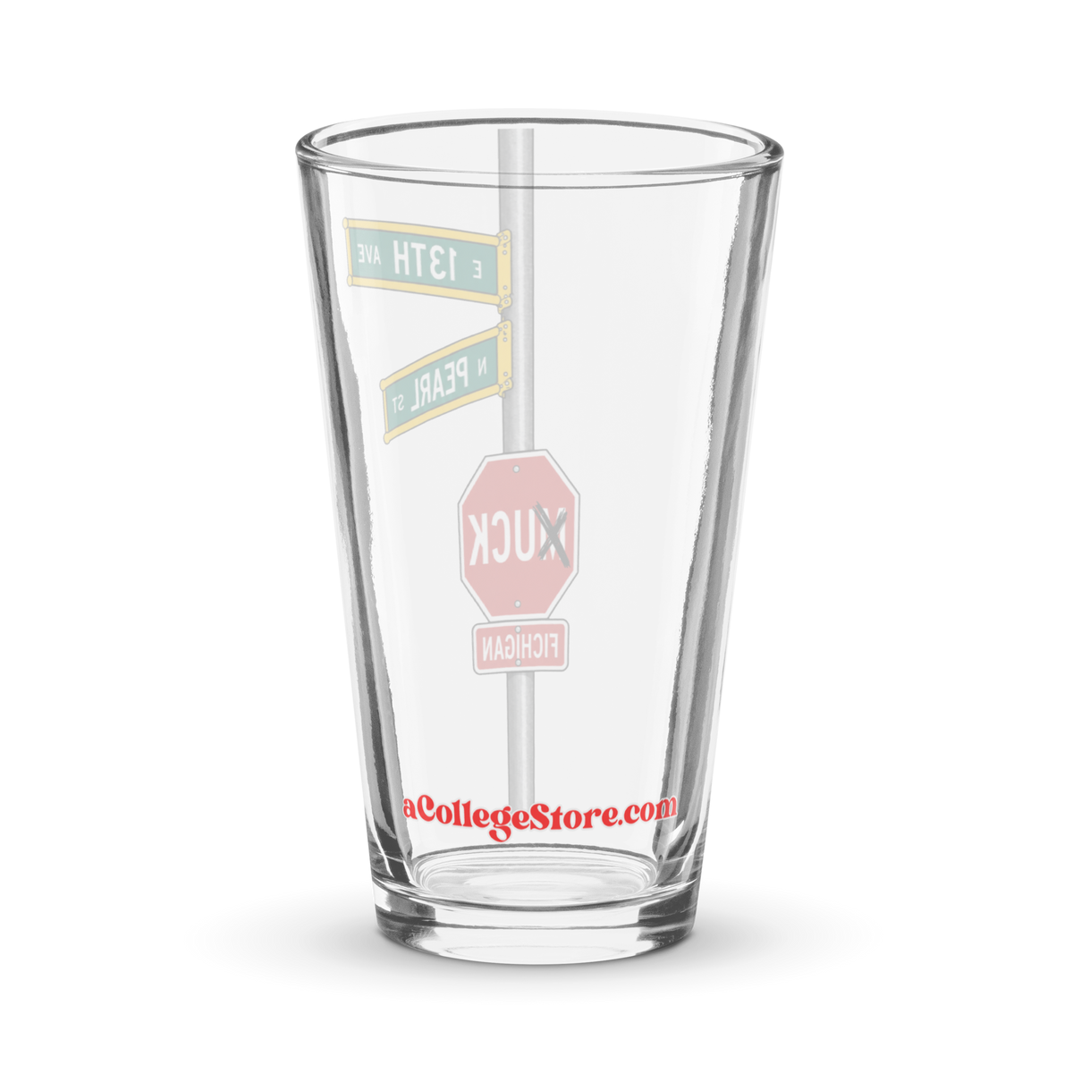 Columbus, OH Street Signs: 13th Ave x Pearl St (Xuck Fichigan)  Pint Glass